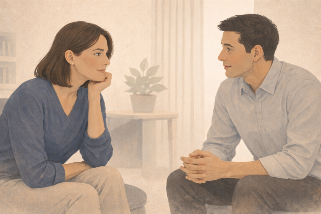 Ruhige Gesprächssituation zur Steuerung und Optimierung von Mitarbeiterbenefits